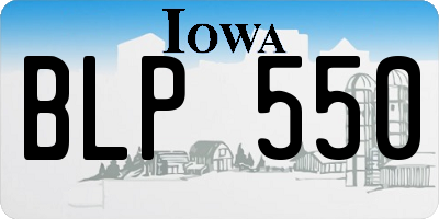 IA license plate BLP550