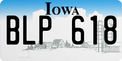 IA license plate BLP618