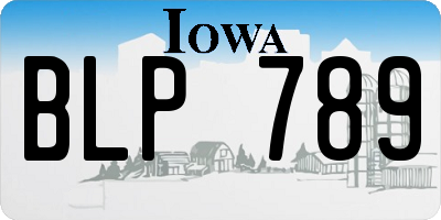 IA license plate BLP789