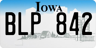 IA license plate BLP842