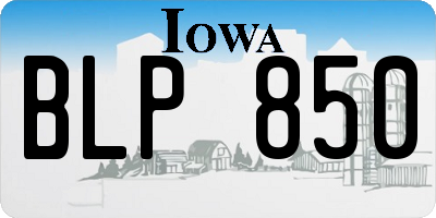 IA license plate BLP850
