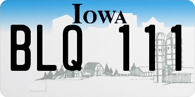 IA license plate BLQ111