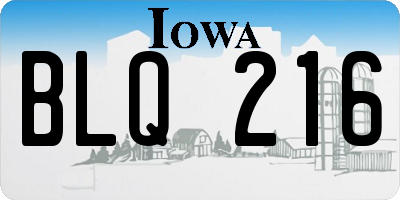IA license plate BLQ216