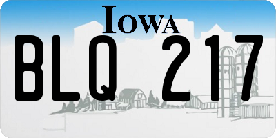IA license plate BLQ217