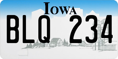 IA license plate BLQ234