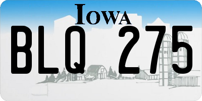 IA license plate BLQ275