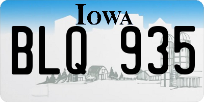 IA license plate BLQ935