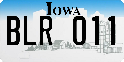 IA license plate BLR011