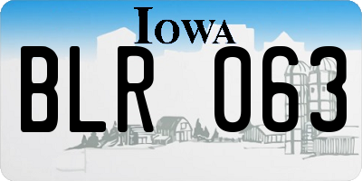IA license plate BLR063