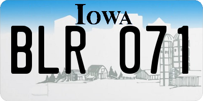 IA license plate BLR071
