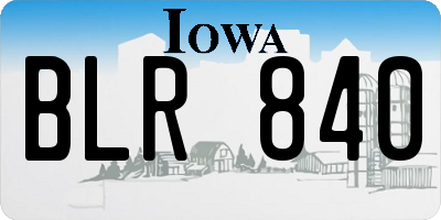 IA license plate BLR840