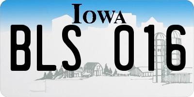 IA license plate BLS016