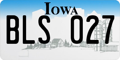 IA license plate BLS027