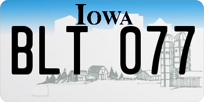 IA license plate BLT077