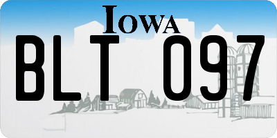 IA license plate BLT097
