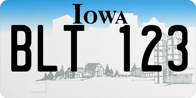 IA license plate BLT123