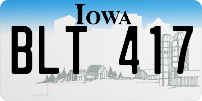 IA license plate BLT417