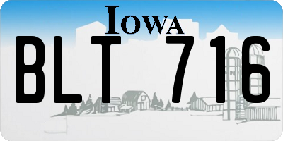 IA license plate BLT716