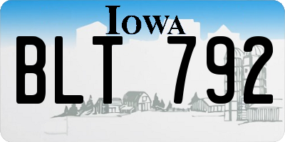 IA license plate BLT792