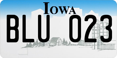 IA license plate BLU023