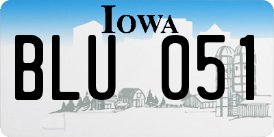 IA license plate BLU051