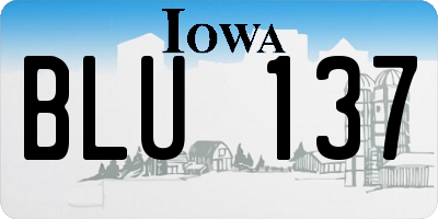 IA license plate BLU137