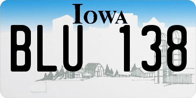 IA license plate BLU138
