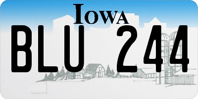 IA license plate BLU244