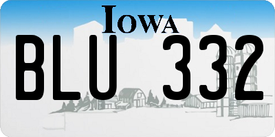 IA license plate BLU332