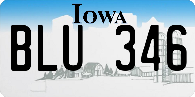 IA license plate BLU346