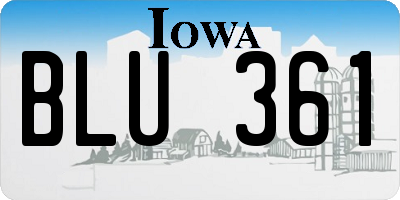 IA license plate BLU361