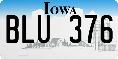 IA license plate BLU376