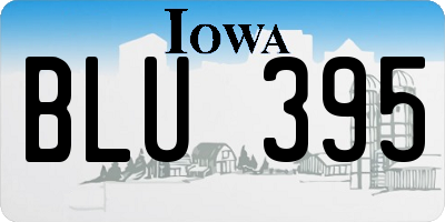 IA license plate BLU395
