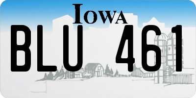 IA license plate BLU461