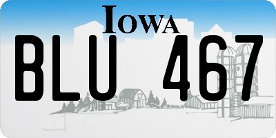 IA license plate BLU467