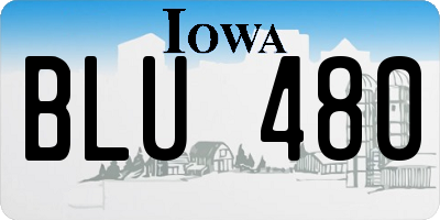 IA license plate BLU480