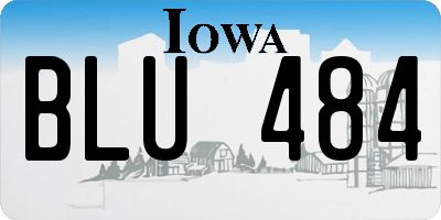 IA license plate BLU484