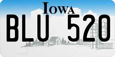 IA license plate BLU520