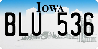 IA license plate BLU536