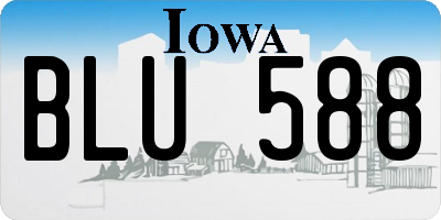 IA license plate BLU588