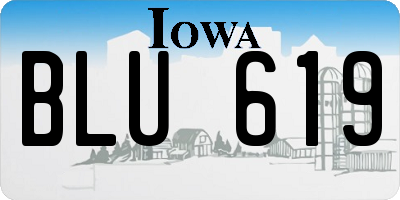 IA license plate BLU619