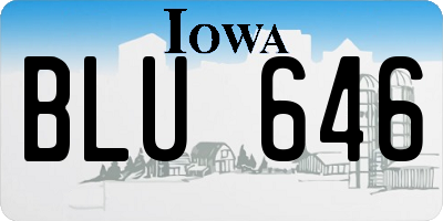 IA license plate BLU646