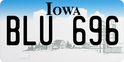 IA license plate BLU696