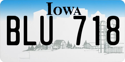 IA license plate BLU718