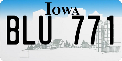 IA license plate BLU771