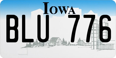 IA license plate BLU776