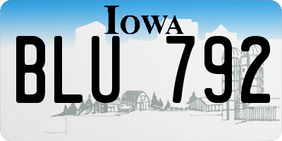 IA license plate BLU792