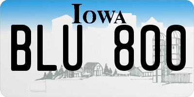 IA license plate BLU800