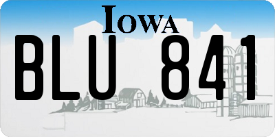 IA license plate BLU841