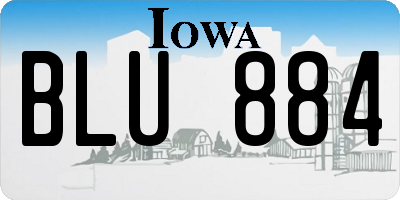 IA license plate BLU884